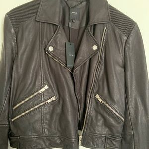 Black Joes Jean Leather Moto Jacket